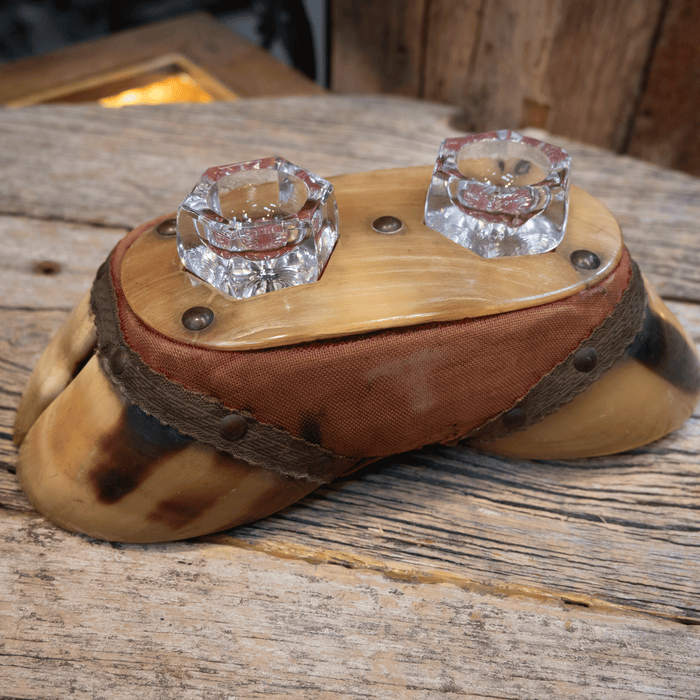 Victorian Bovine Double Hoof Inkwell