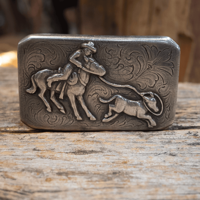 Early 50's Bohlin Calf Roping Buckle made of Sterling Silver