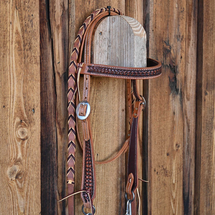 Silicone Beaded Hackamore Bridle Rig w/All New Leather