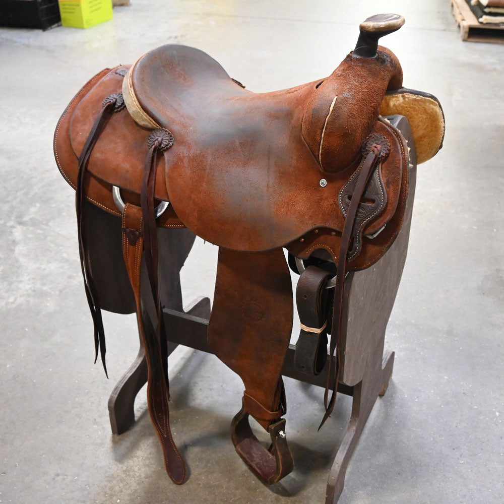 15.5" USED JEFF SMITH COWBOY SADDLE Saddles Jeff Smith