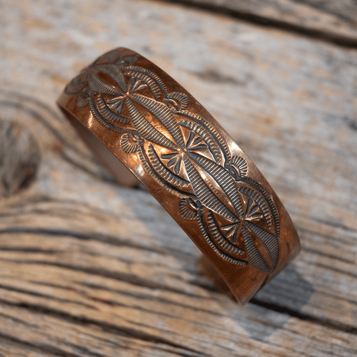 Engraved Navajo Copper Cuff