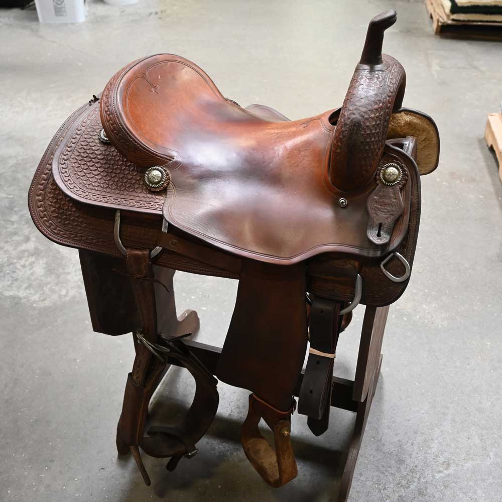 16.5" USED M.L. LEDDY CUTTER SADDLE Saddles M.L Leddy   