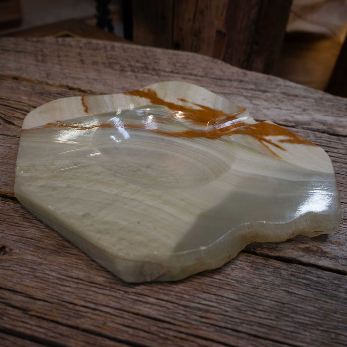 1970's Polished Onyx Stone Ashtray
