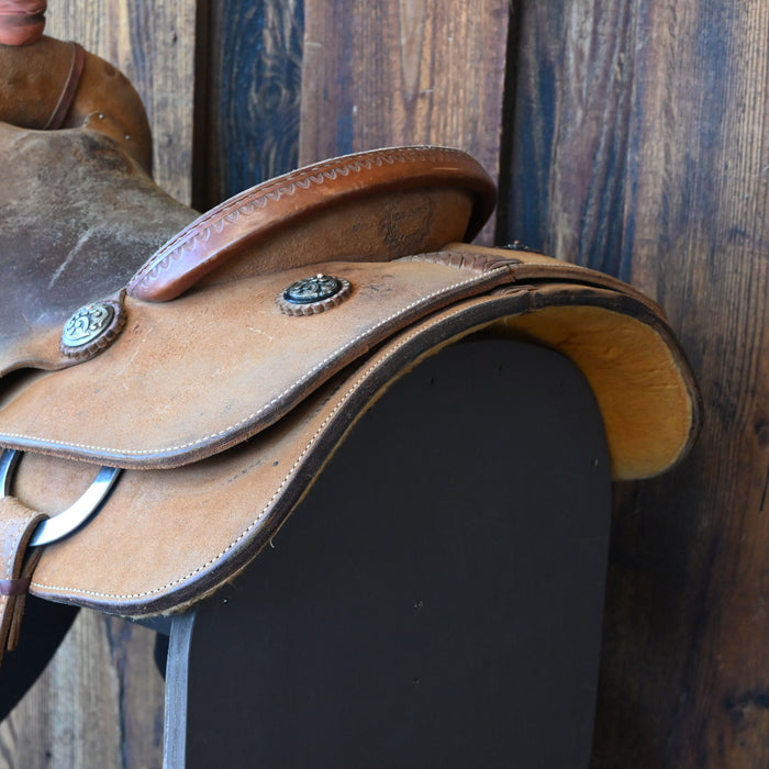 14" USED JEFF SMITH TEAM ROPING SADDLE
