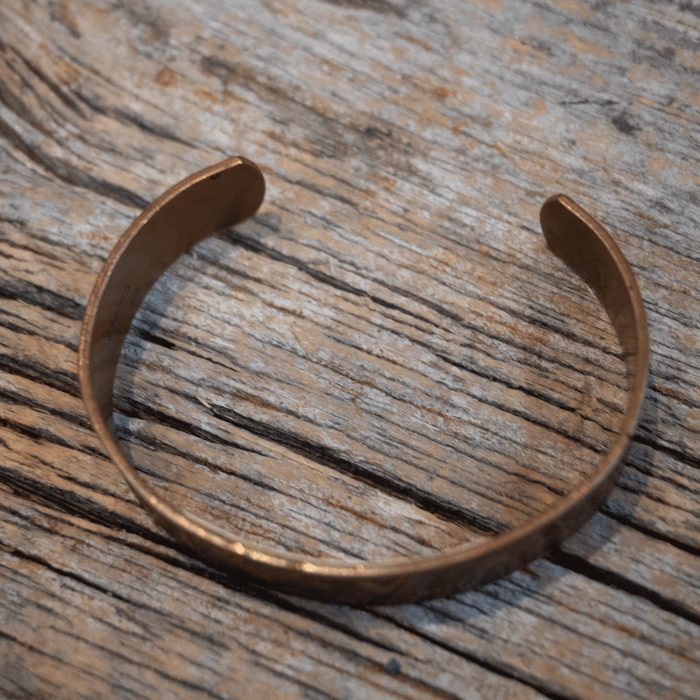 Vintage Solid Copper Cuff Stamped w/ Indian Designs
