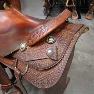 16.5" USED M.L. LEDDY CUTTER SADDLE Saddles M.L Leddy   