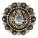 Silver Berry with Gold Horsehoe Concho Tack - Conchos & Hardware MISC   