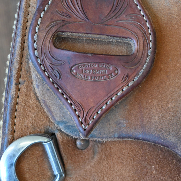 14" USED JEFF SMITH TEAM ROPING SADDLE
