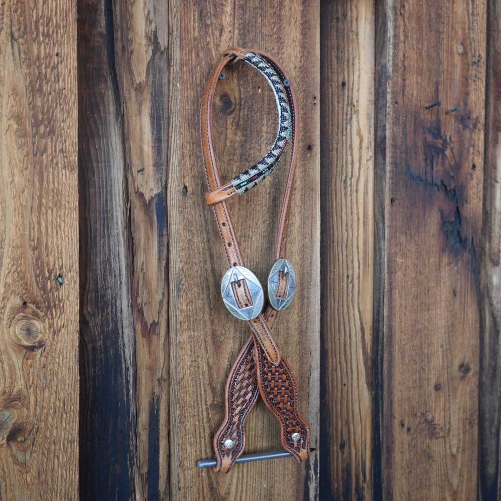 Handmade Single ear Beaded Headstall  with Teskey's Buckles AAHT014 Tack - Headstalls Teskey's   