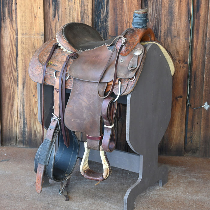 14" USED TEAM ROPING SADDLE