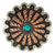 Copper Pinwheel Concho with Turquoise Stone Tack - Conchos & Hardware - Conchos MISC   