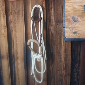 Bosal and Waxed Split Reins Set by Bronc Willoughby BOSAL006 Tack - Bosals Bronc Willoughby   