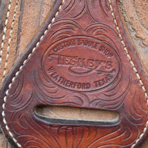 14.5" USED TESKEY'S ROPING SADDLE Saddles TESKEY'S SADDLERY LLC   