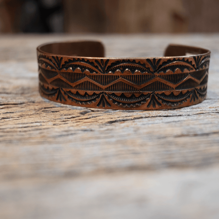 Vintage Handmade Native Design Copper Cuff