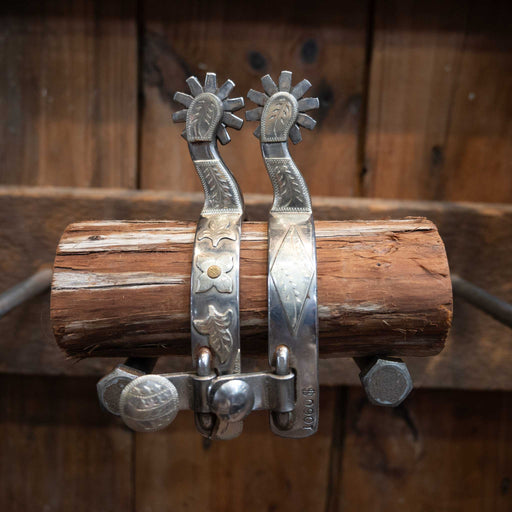 Wayne Dollar Silver Mounted 10pt. Spurs Tack - Spurs Wayne Dollar