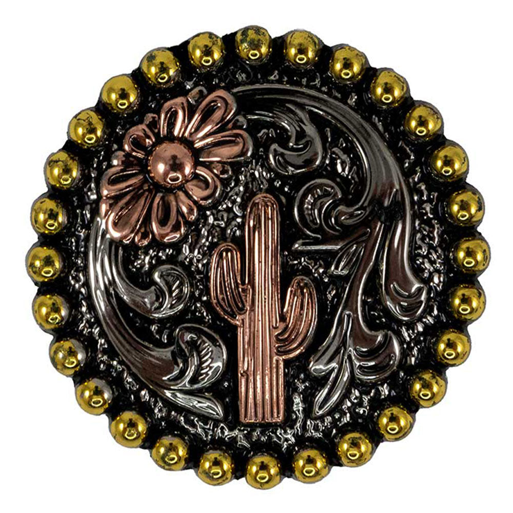 Copper Cactus and Flower Concho