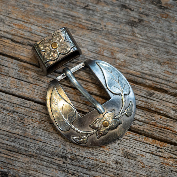 Wayne Dollar Silver Mounted Floral Buckle
