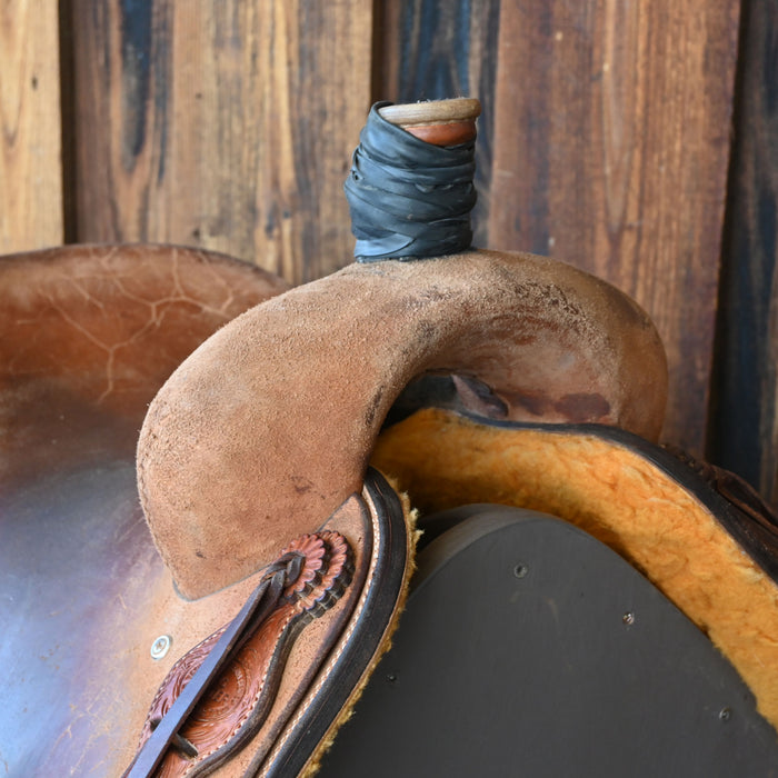 15.5" USED TESKEY'S PRO CUTTER RANCH CUTTER SADDLE