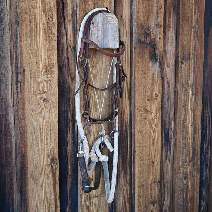 Cow Horse Supply Twisted Wire Snaffle Bridle Rig w/Browband Headstall