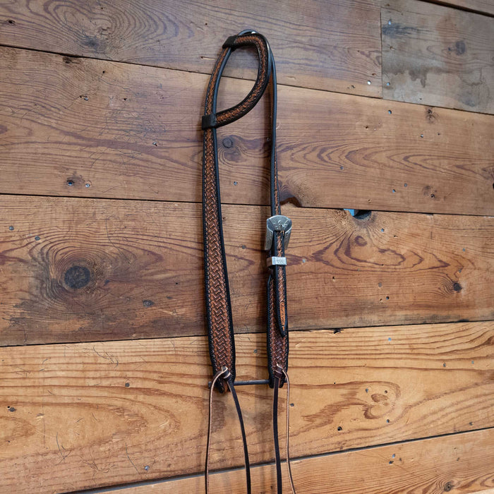 David Haslerig Single Ear Geo-Tooled Headstall w/a Fancy Buckle
