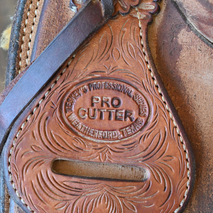 15.5" USED TESKEY'S PRO CUTTER RANCH CUTTER SADDLE