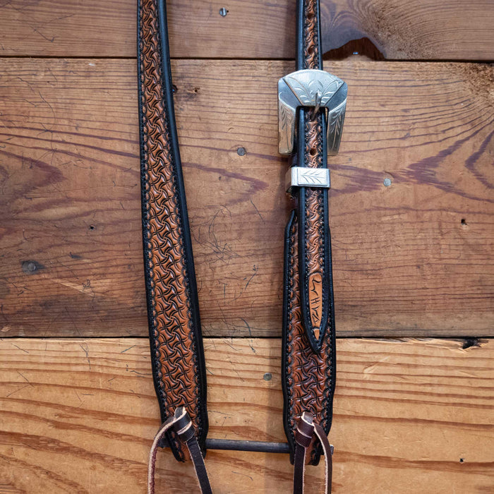 David Haslerig Single Ear Geo-Tooled Headstall w/a Fancy Buckle