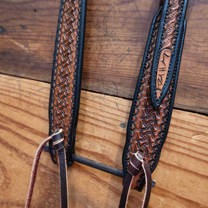 David Haslerig Geo Tooled Single Ear Headstall & Buckle