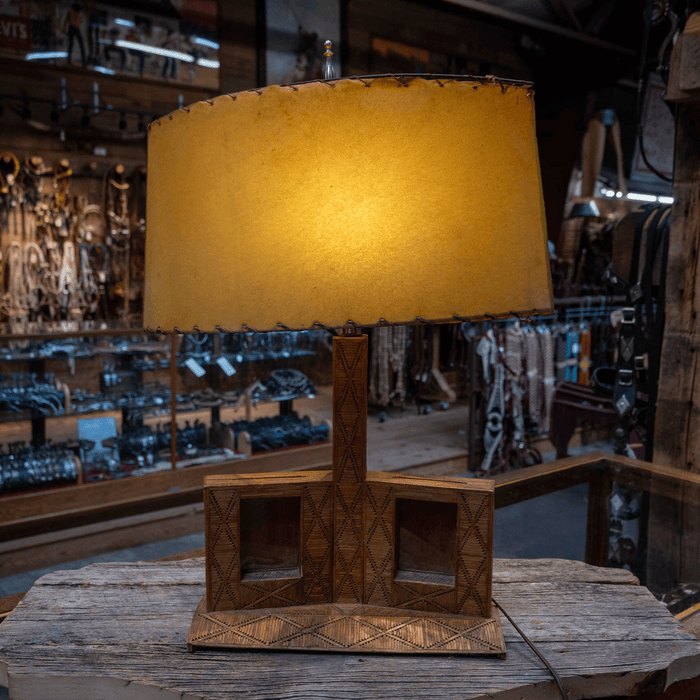 1920's - 1940's TrampArt Lamp Collectibles MISC