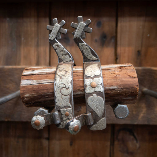 Danny Pollard Silver Mounted 6pt. Spurs Tack - Spurs Danny Pollard