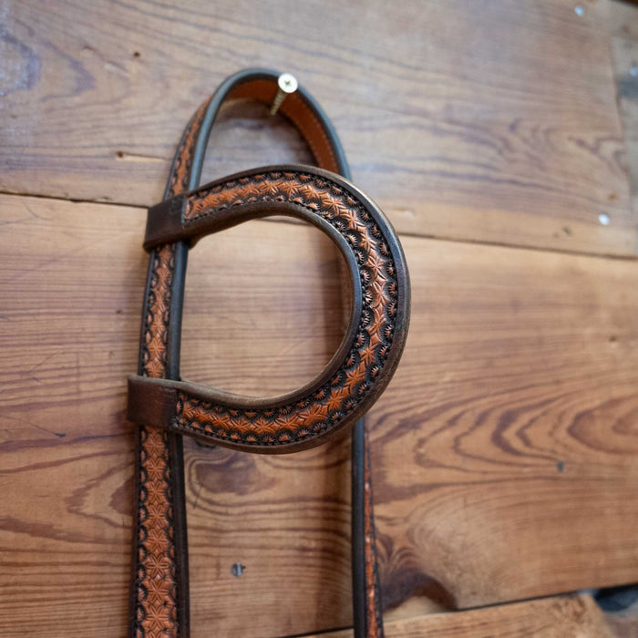 David Haslerig Geo Tooled Single Ear Headstall & Buckle