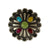 Silver Pinwheel Concho with Colored Stones