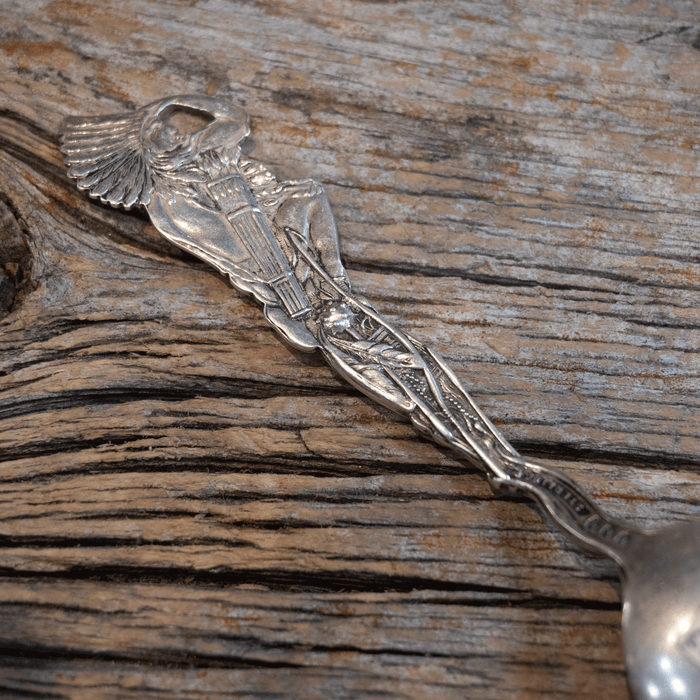 1920's - 40's Souvenir Heavy Sterling Spoon Indian Seaker