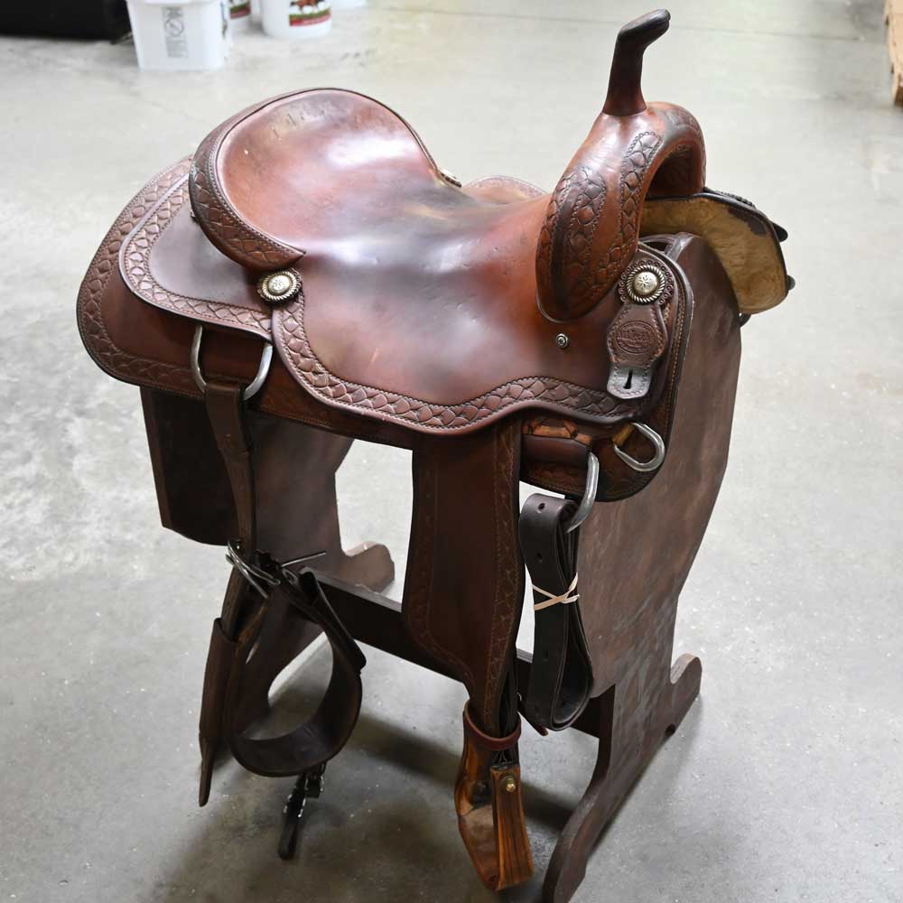 16.5" USED M.L LEDDY CUTTER SADDLE Saddles M.L Leddy   