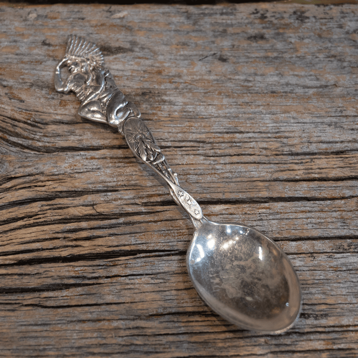 1920's - 40's Souvenir Heavy Sterling Spoon Indian Seaker