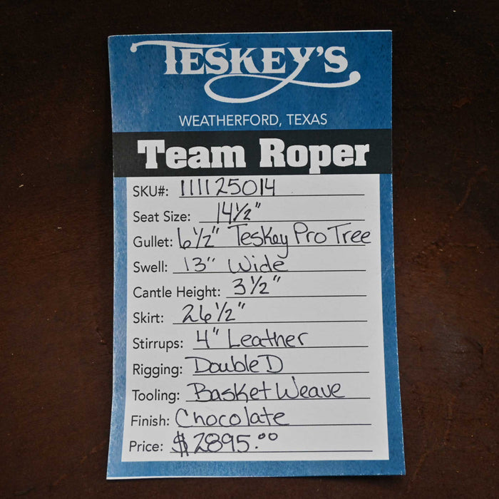 14.5" PATRICK SMITH TEAM ROPING SADDLE