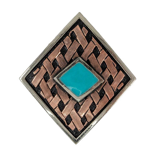 Copper Basketweave with Turquoise Stone Concho Tack - Conchos & Hardware MISC   