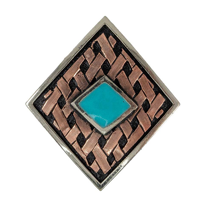 Copper Basketweave with Turquoise Stone Concho Tack - Conchos & Hardware MISC   
