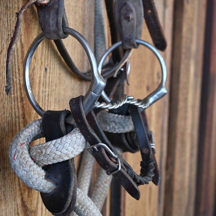 Cow Horse Supply D-Ring Twisted Snaffle Bridle Rig w/Browband Headstall