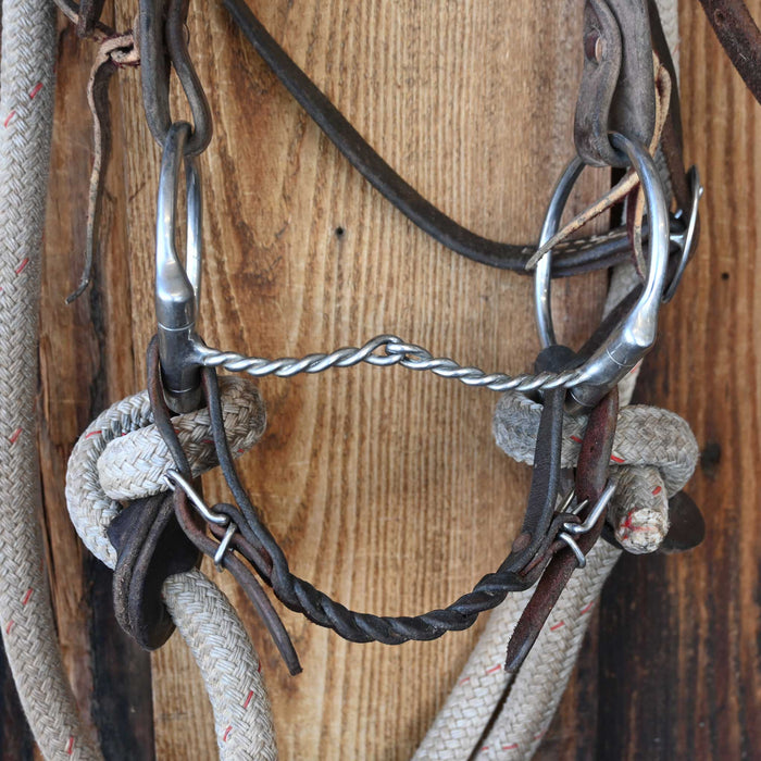 Cow Horse Supply D-Ring Twisted Snaffle Bridle Rig w/Browband Headstall