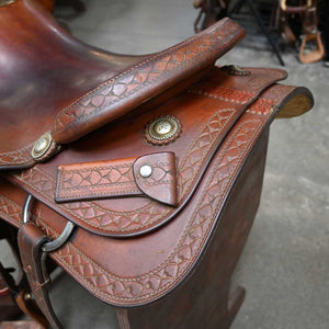 16.5" USED M.L LEDDY CUTTER SADDLE Saddles M.L Leddy   