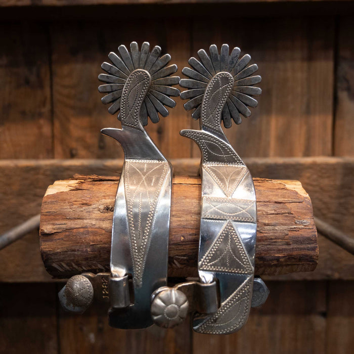 Ray Anderson #1282 Mounted Silver Spur 1513 Tack - Spurs Ray Anderson