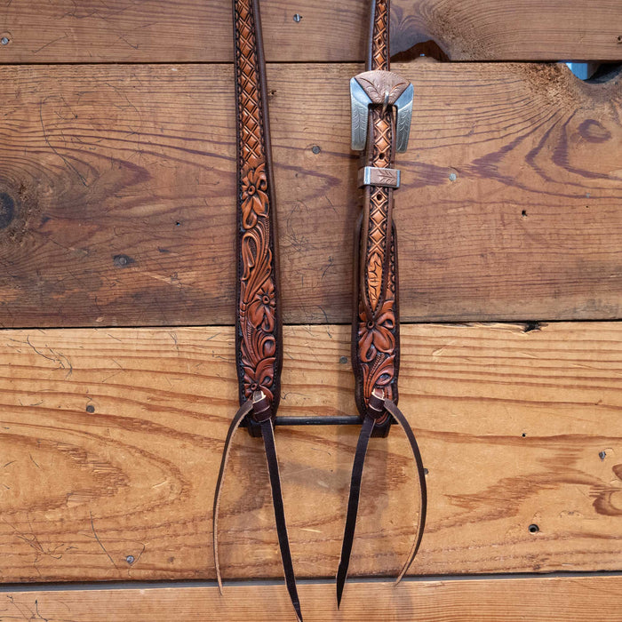 Gorgeous David Haslerig Tooled Headstall
