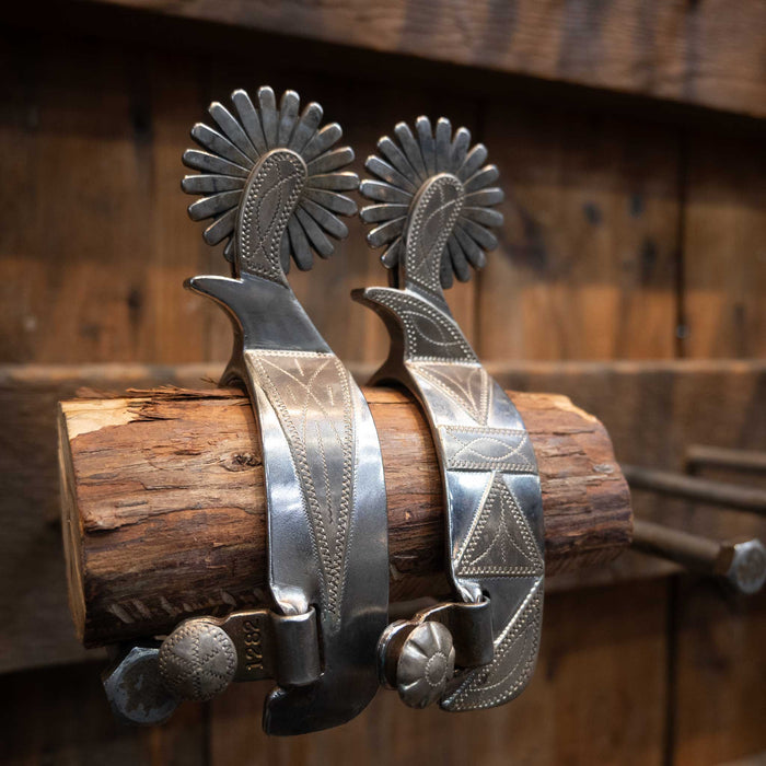 Ray Anderson #1282 Mounted Silver Spur 1513 Tack - Spurs Ray Anderson