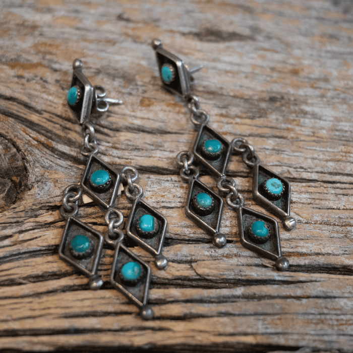 Vintage Turquoise Sterling Silver Earrings