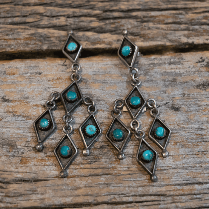 Vintage Turquoise Sterling Silver Earrings