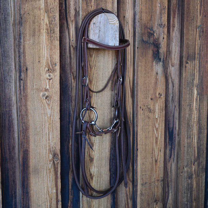 O-Ring Twisted Dogbone Bridle Rig w/Browband Headstall