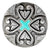 Silver Filigree Concho with Turquoise Accent