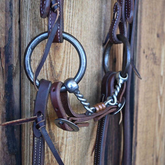 O-Ring Twisted Dogbone Bridle Rig w/Browband Headstall