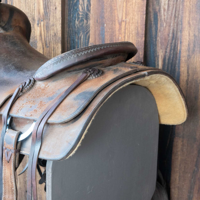 16.5" USED JEFF SMITH RANCH CUTTER SADDLE