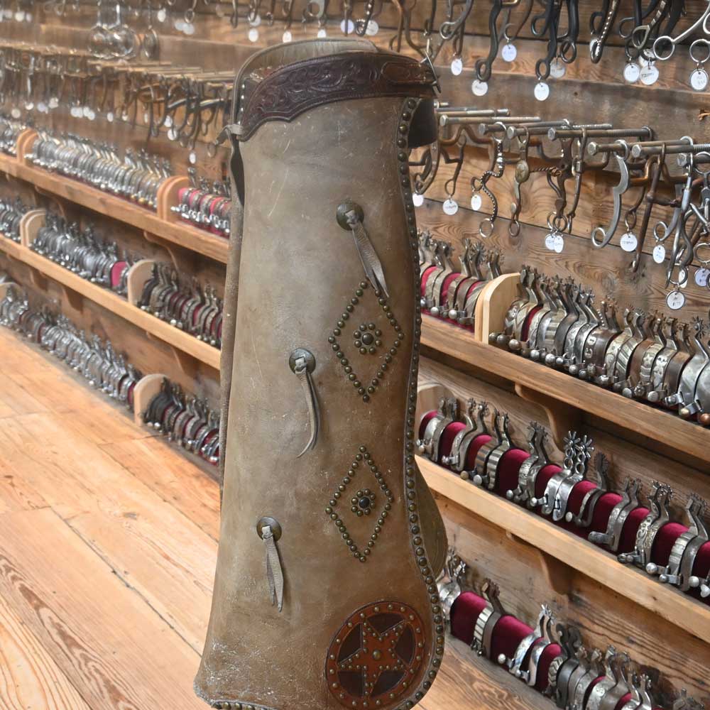 Vintage Leather Miles City Saddlery - Miles City Cowboy Chaps _CA755 Tack - Chaps & Chinks Miles City Saddlery   